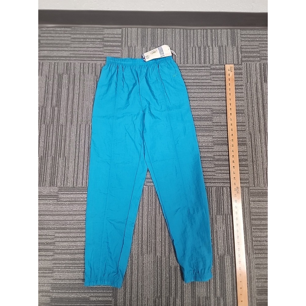Reebok Vtg Teal Activewear Pants Zipper‎ Bottom Legs Unisex Women's M